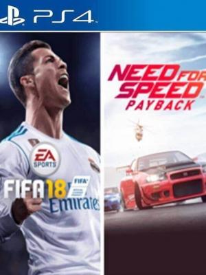 2 JUEGOS EN 1 FIFA 18 mas NEED FOR SPEED PAYBACK PS4